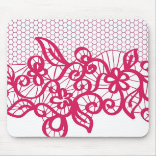 Red lace mouse mat