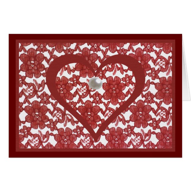 Red Lace Pattern Valentine's (Front Horizontal)