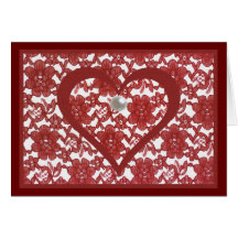 Red Lace Pattern Valentine's Day Poem