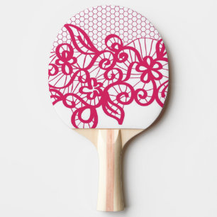 Red lace ping pong paddle