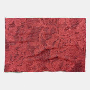 Red Lace Tea Towel