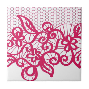 Red lace tile
