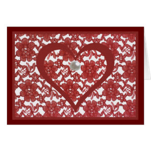 Red Lace Valentine Care with Poem