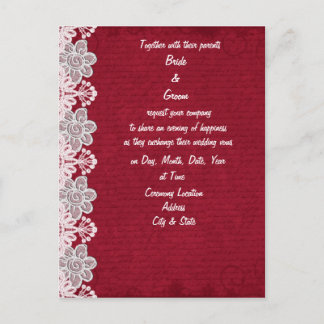 Red Lace Wedding Invitation