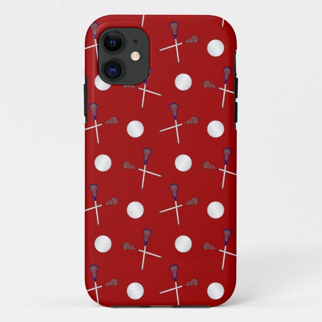 Red lacrosse pattern Case-Mate iPhone case (Back)
