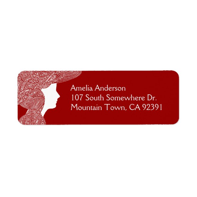Red Lady Address Label (Front)