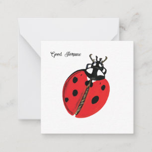 Red Lady Bug Good Luck Ambassador Illustration  Card