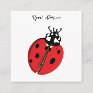 Red Lady Bug Good Luck Ambassador Illustration  Enclosure Card