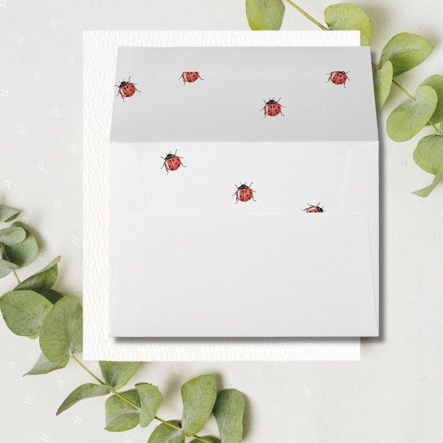 Red Ladybug Baby Shower Envelope (Creator Uploaded)