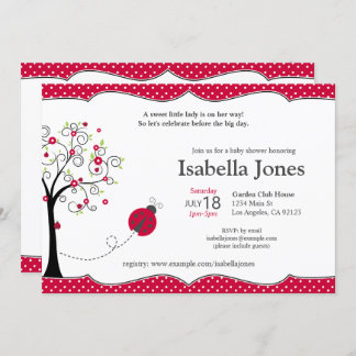 Red Ladybug Baby Shower Invitation - Customisable