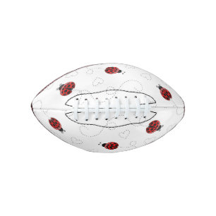 Red Ladybug Beetle Insect Lover Black Hearts American Football