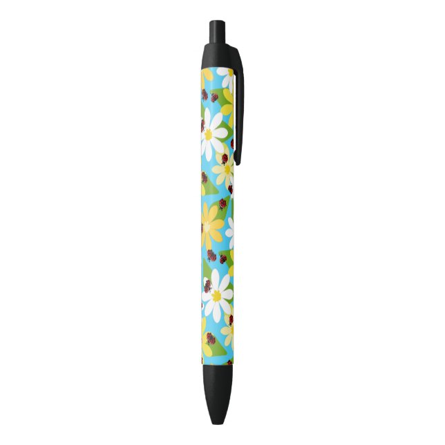 Red Ladybug Beetle Insect Lover Black Hearts Ink Pen (Bottom (Vertical))