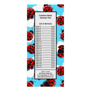 Red Ladybug Beetle Insect Lover Black Hearts Rack Card