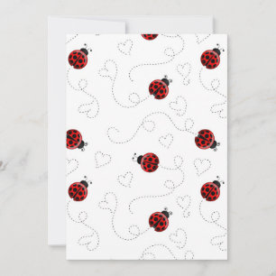 Red Ladybug Beetle Insect Lover Black Hearts Thank You Card