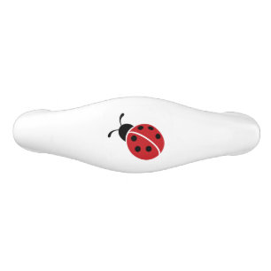 Red Ladybug Ceramic Drawer Pull