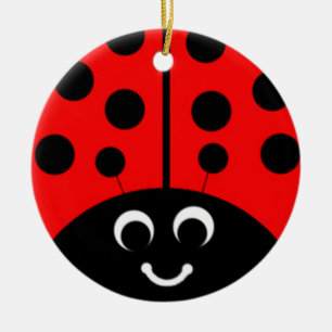 red ladybug ceramic tree decoration