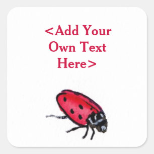 Red Ladybug Insect Custom Art Label Stickers
