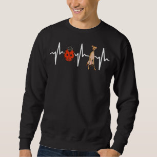 Red Ladybug Italian Greyhound Heartbeat Dog Sweatshirt