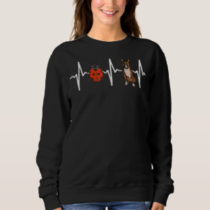 Red Ladybug Miniature Bull Terrier Heartbeat Dog Sweatshirt