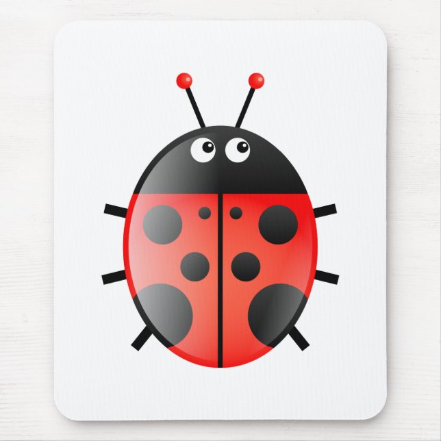 Red Ladybug Mouse Mat (Front)