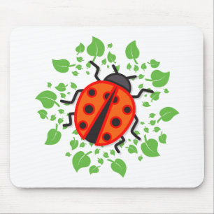 Red ladybug mouse mat