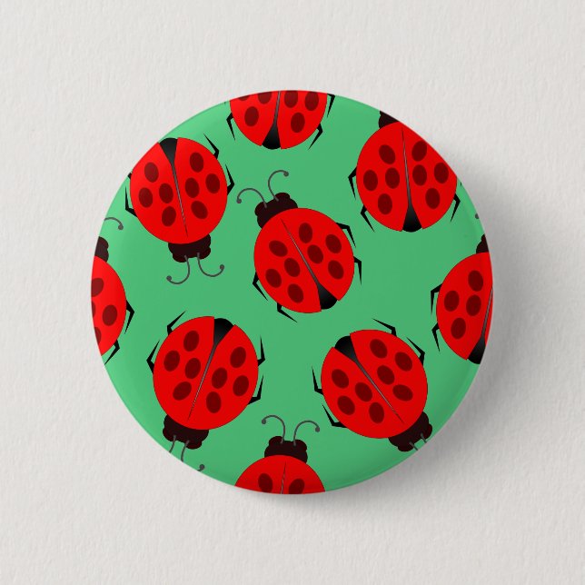 Red Ladybug Pattern 6 Cm Round Badge (Front)