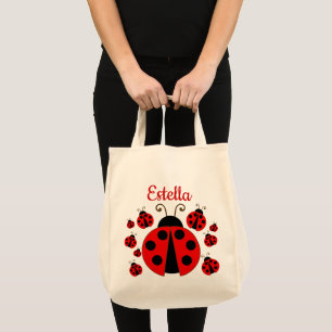 Red Ladybug Personalized Tote Bag
