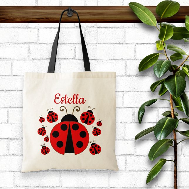 Red Ladybug Personalized Tote Bag (Creator Uploaded)