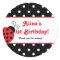 Red Ladybug polka dot party favour stickers