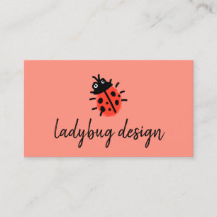 Red Ladybug Red Black Business Card