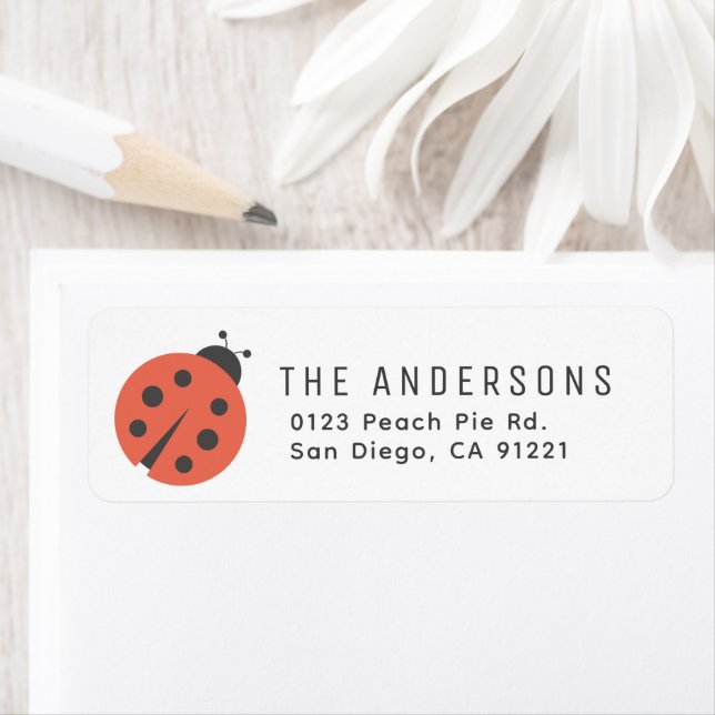 Red Ladybug Return Address (Insitu)