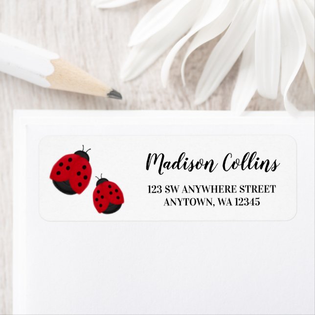 Red Ladybug Return Address (Insitu)