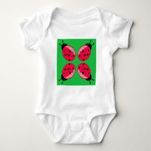 Red Ladybugs Baby Bodysuit