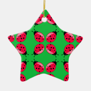 Red Ladybugs Ceramic Tree Decoration
