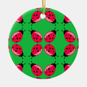 Red Ladybugs Ceramic Tree Decoration