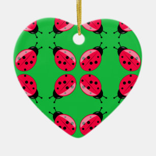Red Ladybugs Ceramic Tree Decoration