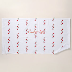 Red Ladybugs Crawling Thunder_Cove Beach Towel