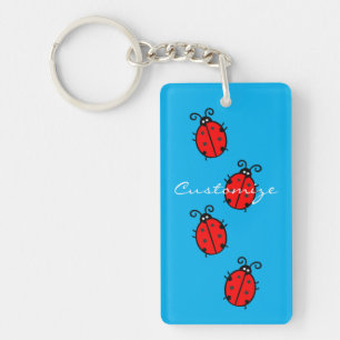 Red Ladybugs Crawling Thunder_Cove Key Ring