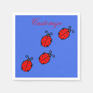Red Ladybugs Crawling Thunder_Cove Napkin