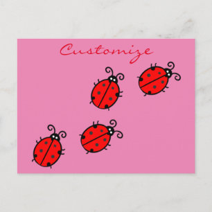 Red Ladybugs Crawling Thunder_Cove Postcard