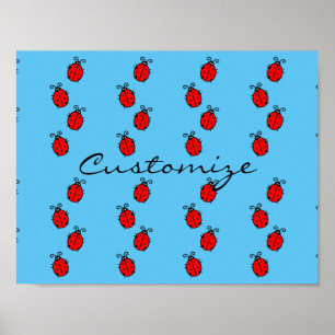 Red Ladybugs Crawling Thunder_Cove Poster