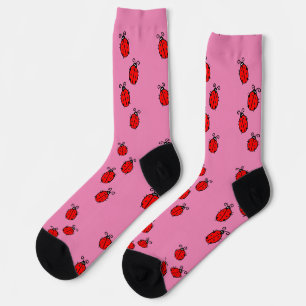 Red Ladybugs Crawling Thunder_Cove Socks