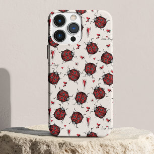 Red Ladybugs Hearts Love Bug Insect iPhone 11 Case