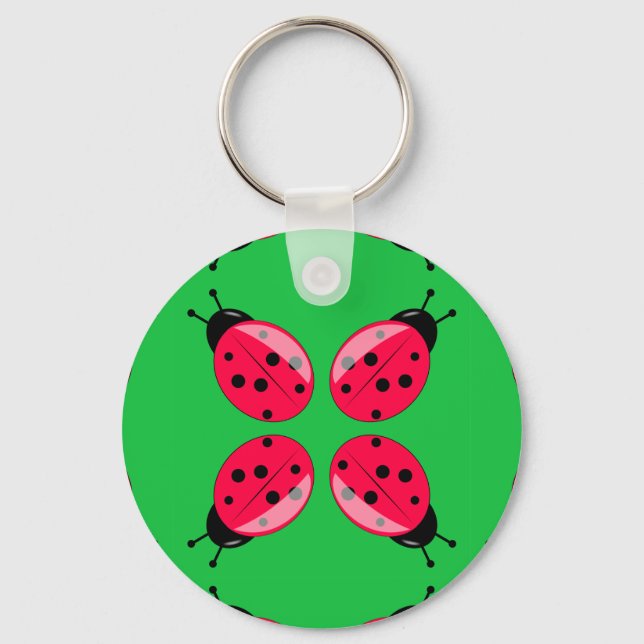 Red Ladybugs Key Ring (Front)