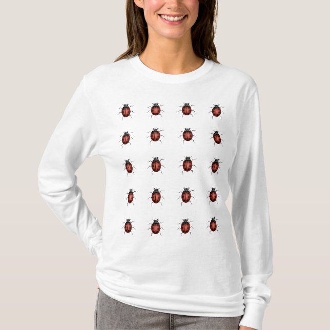 RED LADYBUGS LONG SLEEVE TOP (Front)