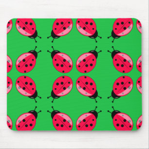 Red Ladybugs Mouse Mat