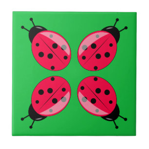 Red Ladybugs Tile
