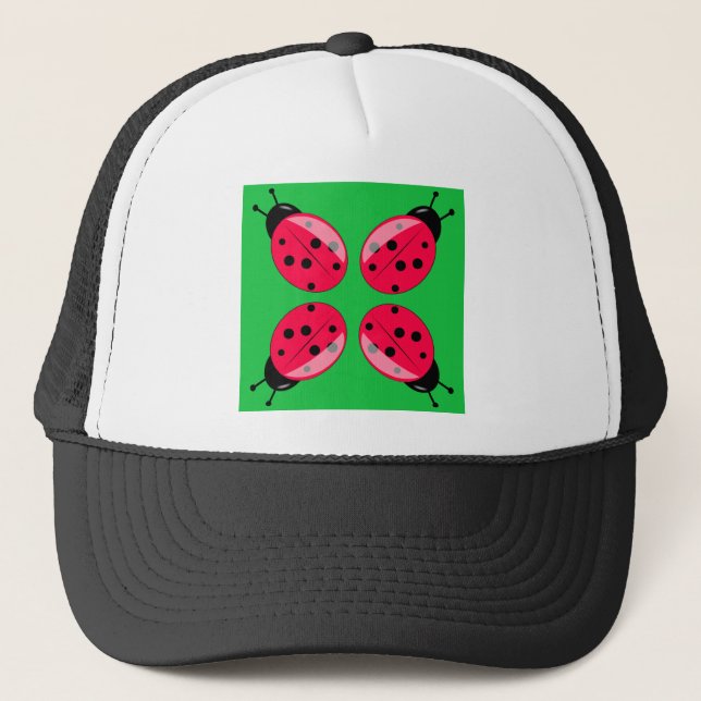 Red Ladybugs Trucker Hat (Front)