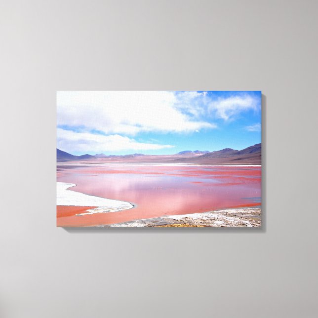 Red Lagoon in Bolivia canvas print (Front)