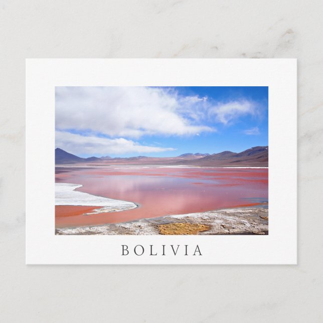 Red Lagoon, Laguna Colorada Bolivia white postcard (Front)